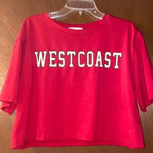 romwe small red crop top